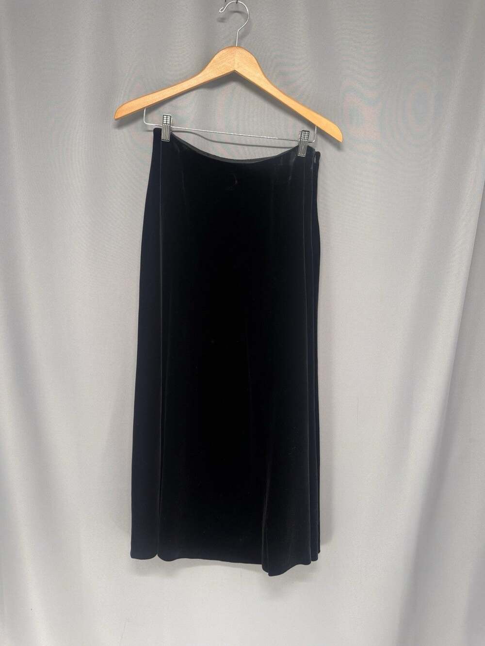 Lauren Ralph Lauren Skirt Womens 4 Black Velvet Silk Midi A Line Holiday Career